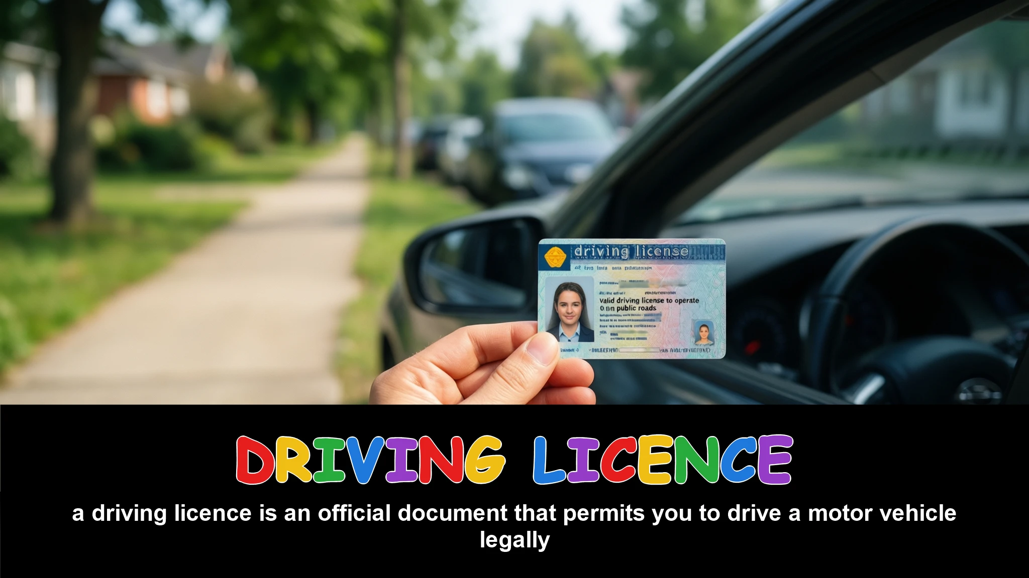 English Illustration for driving licence